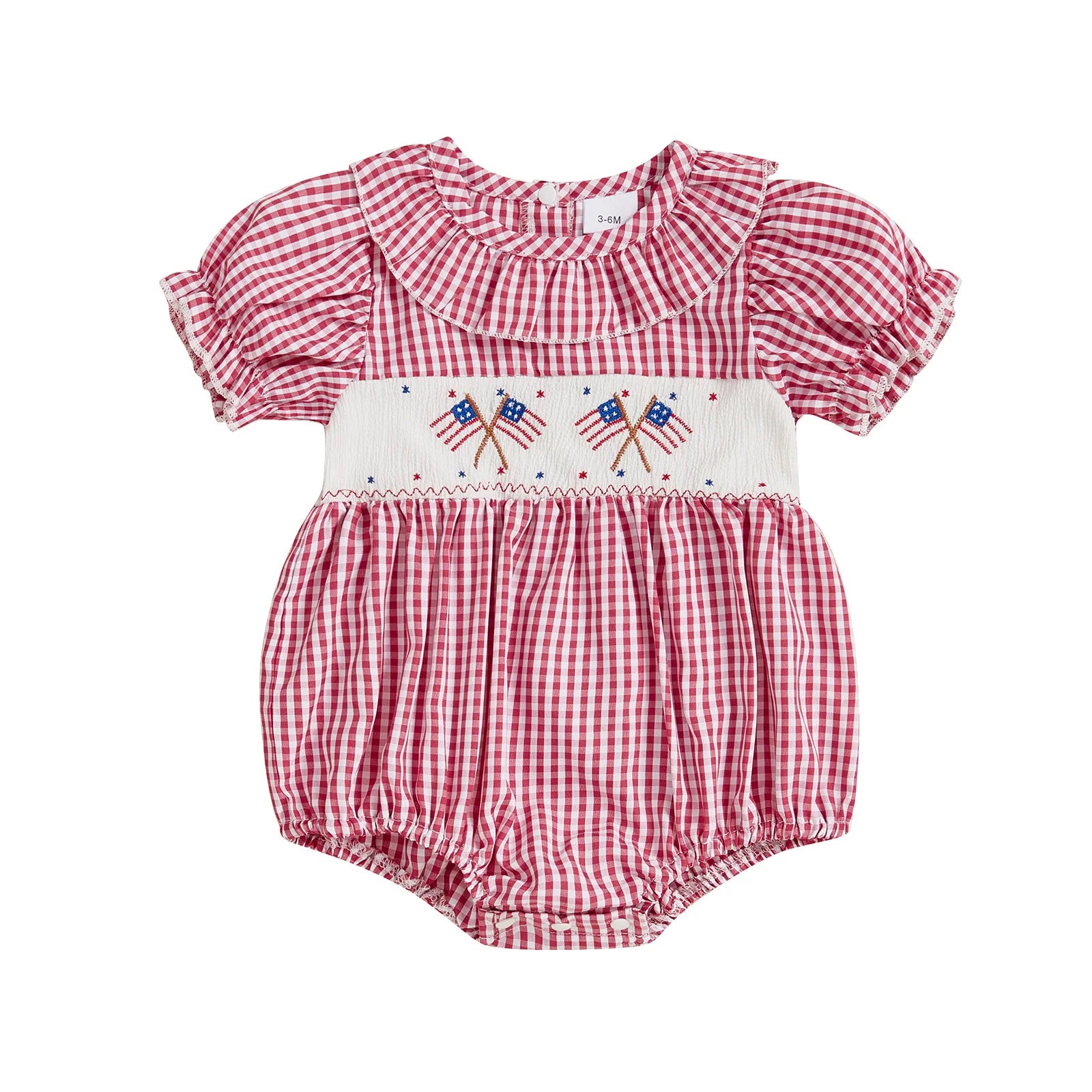 USA FLAG Checkered Romper