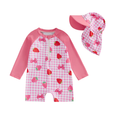 BERRIES & BOWS Swimsuit with Sun Hat