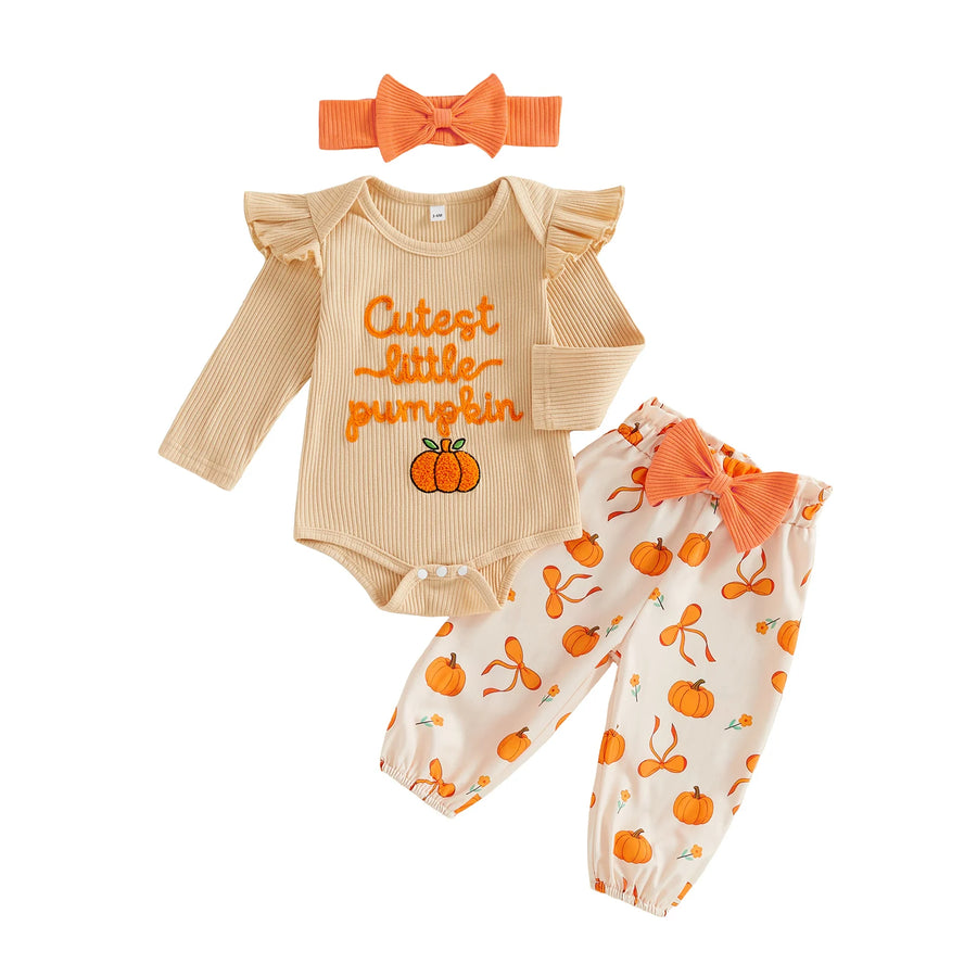CUTEST LITTLE PUMPKIN Bowtie Outfit with Headband