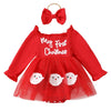 MY FIRST CHRISTMAS Smocked Tulle Romper Dress