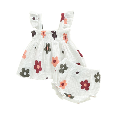 FLOWERS Smocked Summer Outfit