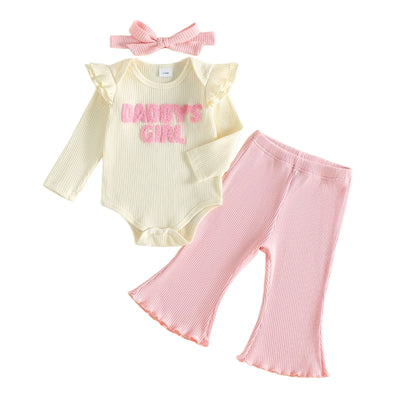 DADDY'S GIRL Ribbed Bellbottom Outfit