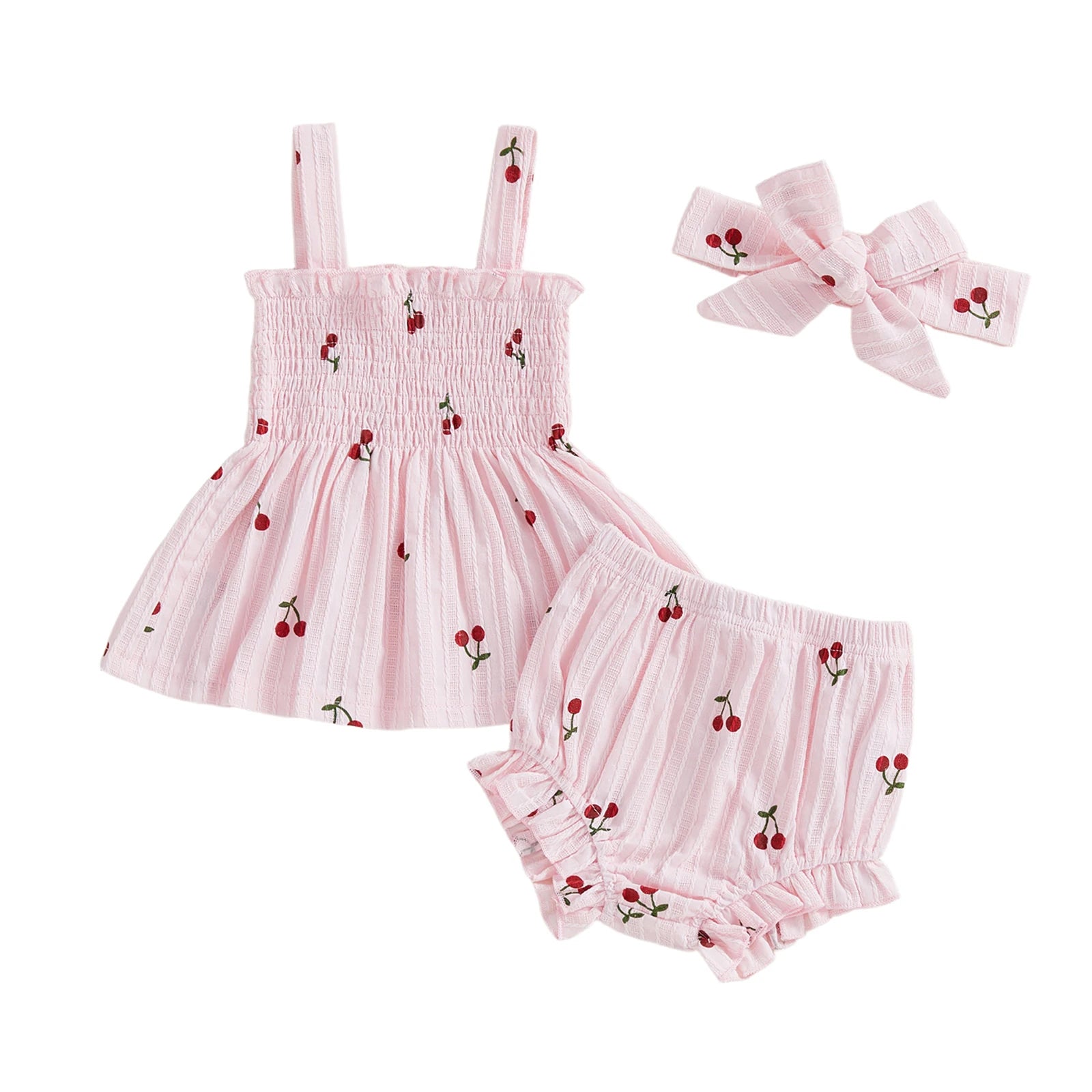 SWEET CHERRY Smocked Summer Outfit