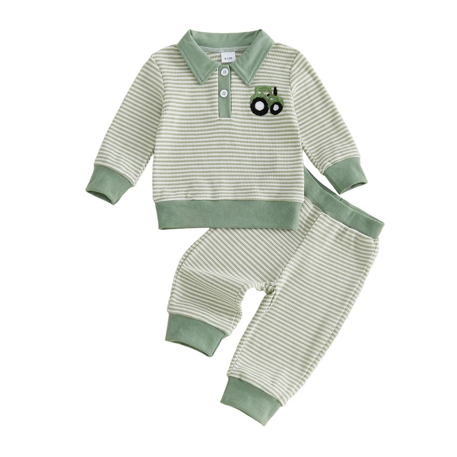 TRACTOR Striped Collared Outfit