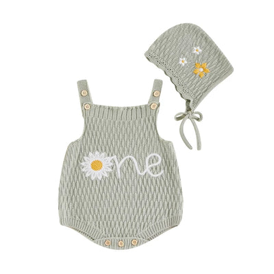 ONE Knitted Romper with Cap