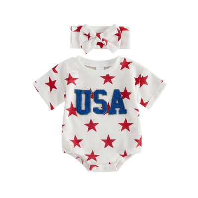 USA STAR White Romper