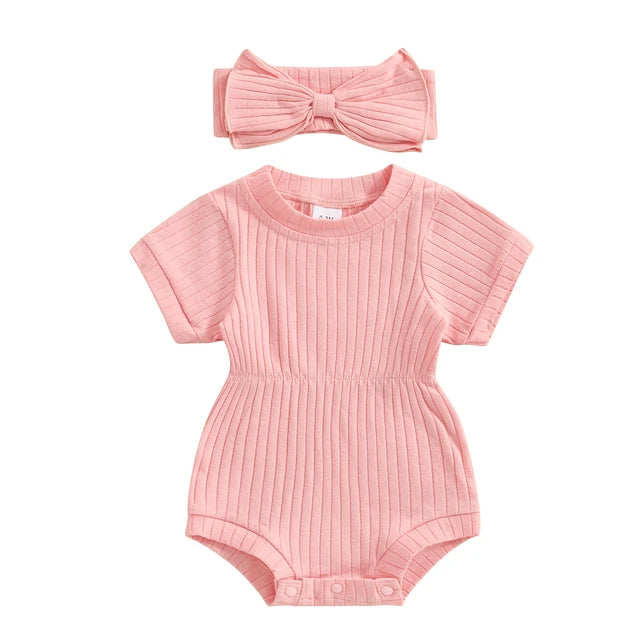 NOLA Ribbed Romper with Headband