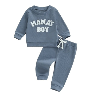 MAMA'S BOY Waffle Knit Outfit