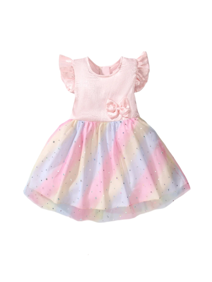 SPARKLING RAINBOW Ruffle Dress