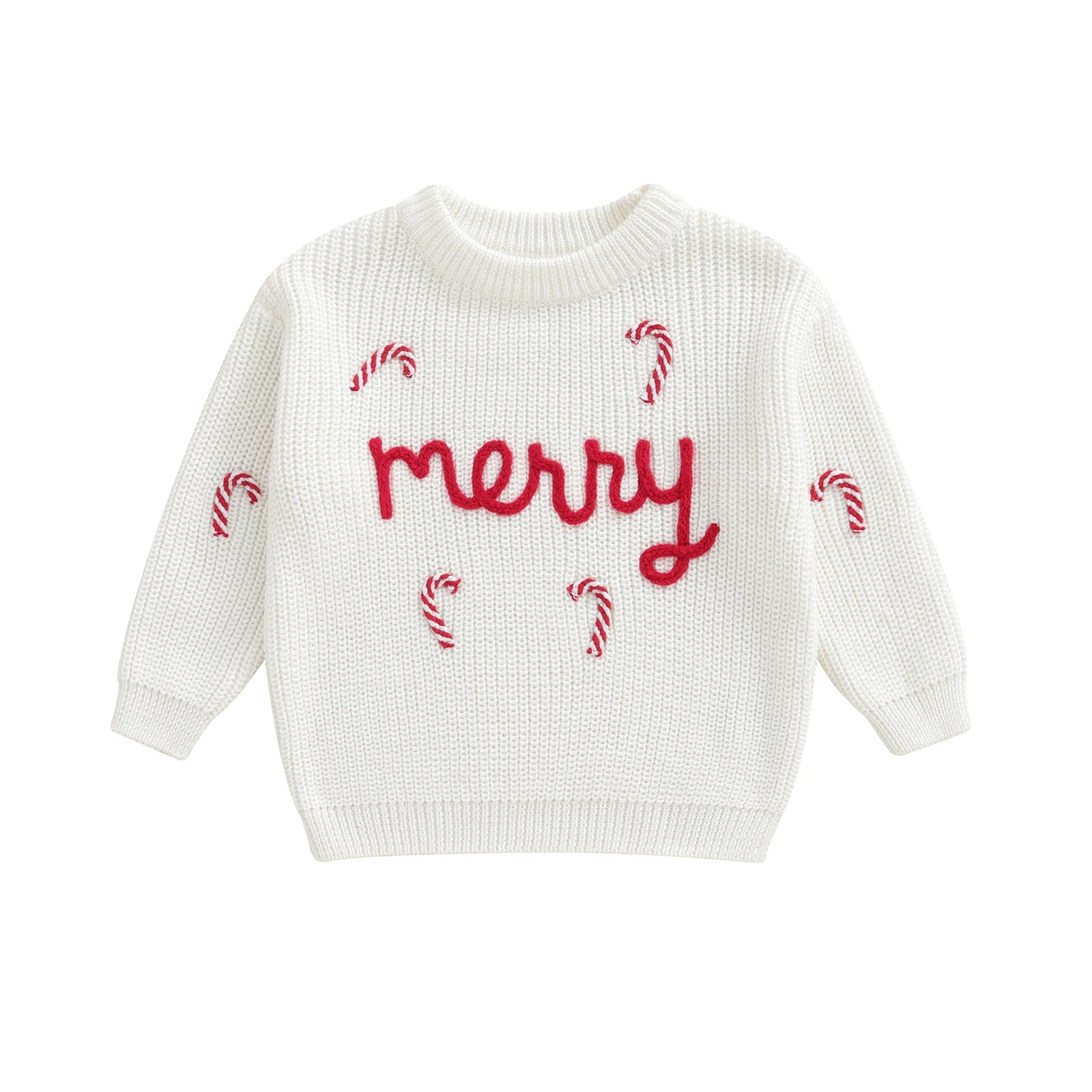 MERRY Candy Cane Knitted Sweater