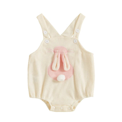 LITTLE BUNNY Waffle Knit Romper