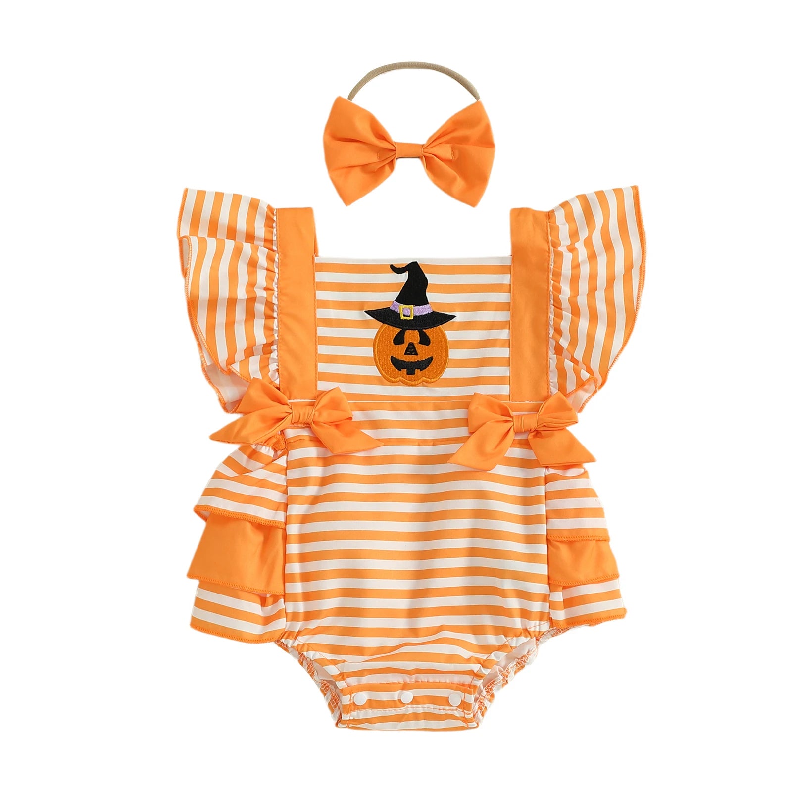 HAPPY LITTLE PUMPKIN Bowtie Romper