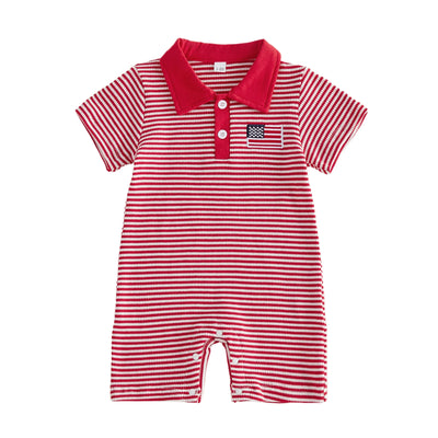 AMERICA Striped Polo Jumpsuit