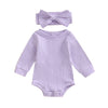 SADIE Long-Sleeve Ribbed Onesie with Headband