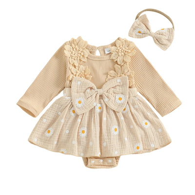 DAISY Crochet Floral Romper Dress