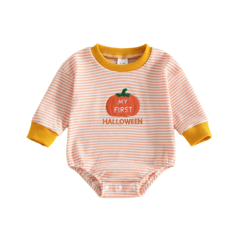 MY FIRST HALLOWEEN Striped Long-Sleeve Onesie