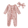 GINGERBREAD MAN Waffle Knit Ruffle Jumpsuit