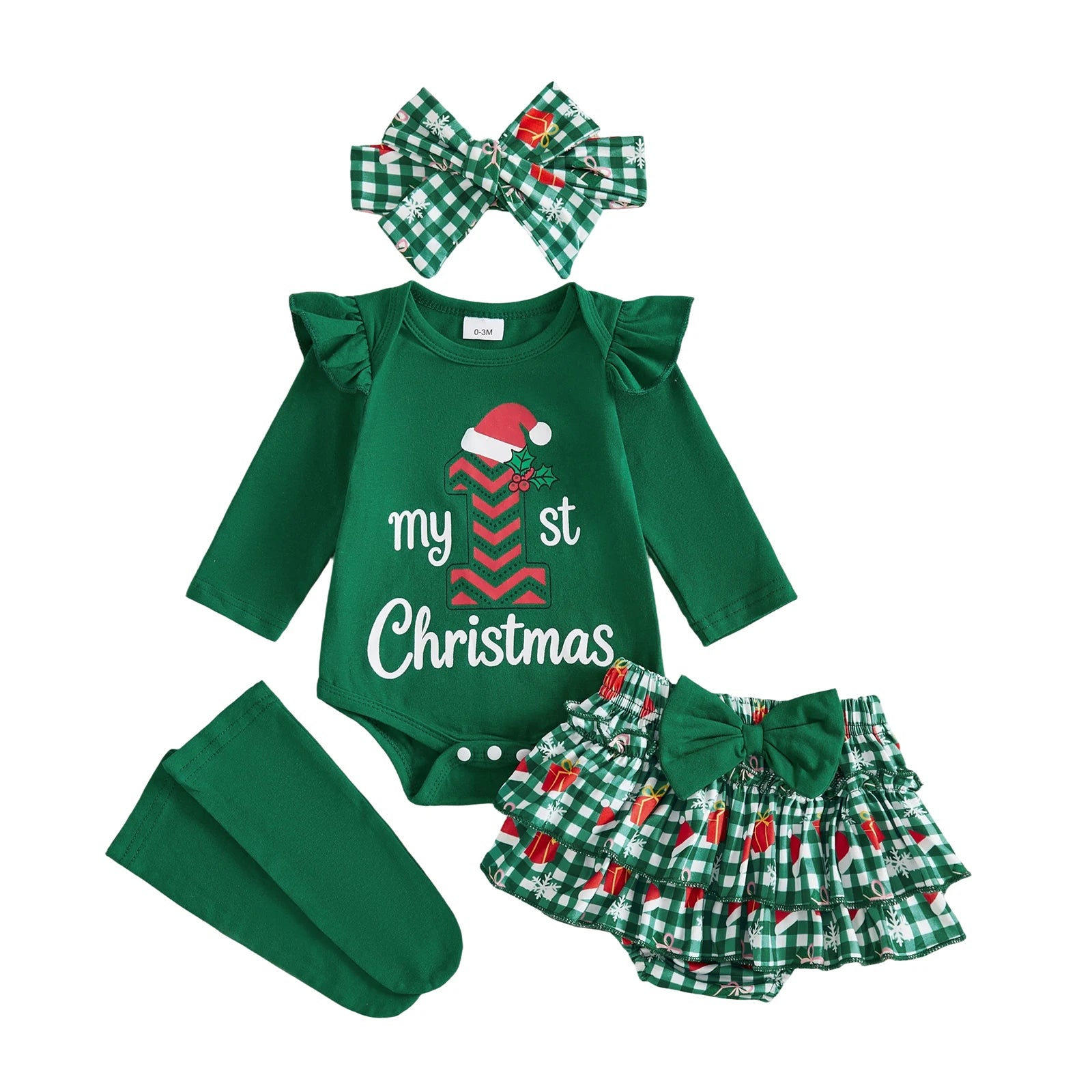 MY 1ST CHRISTMAS Checkered Outfit