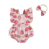 FLORAL PUMPKINS Ruffle Romper with Headband