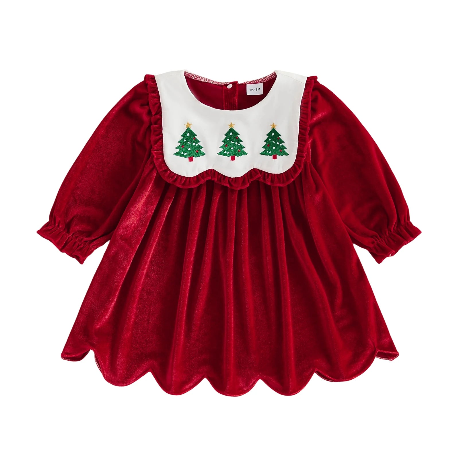 CHRISTMAS TREE Velvet Collar Dress