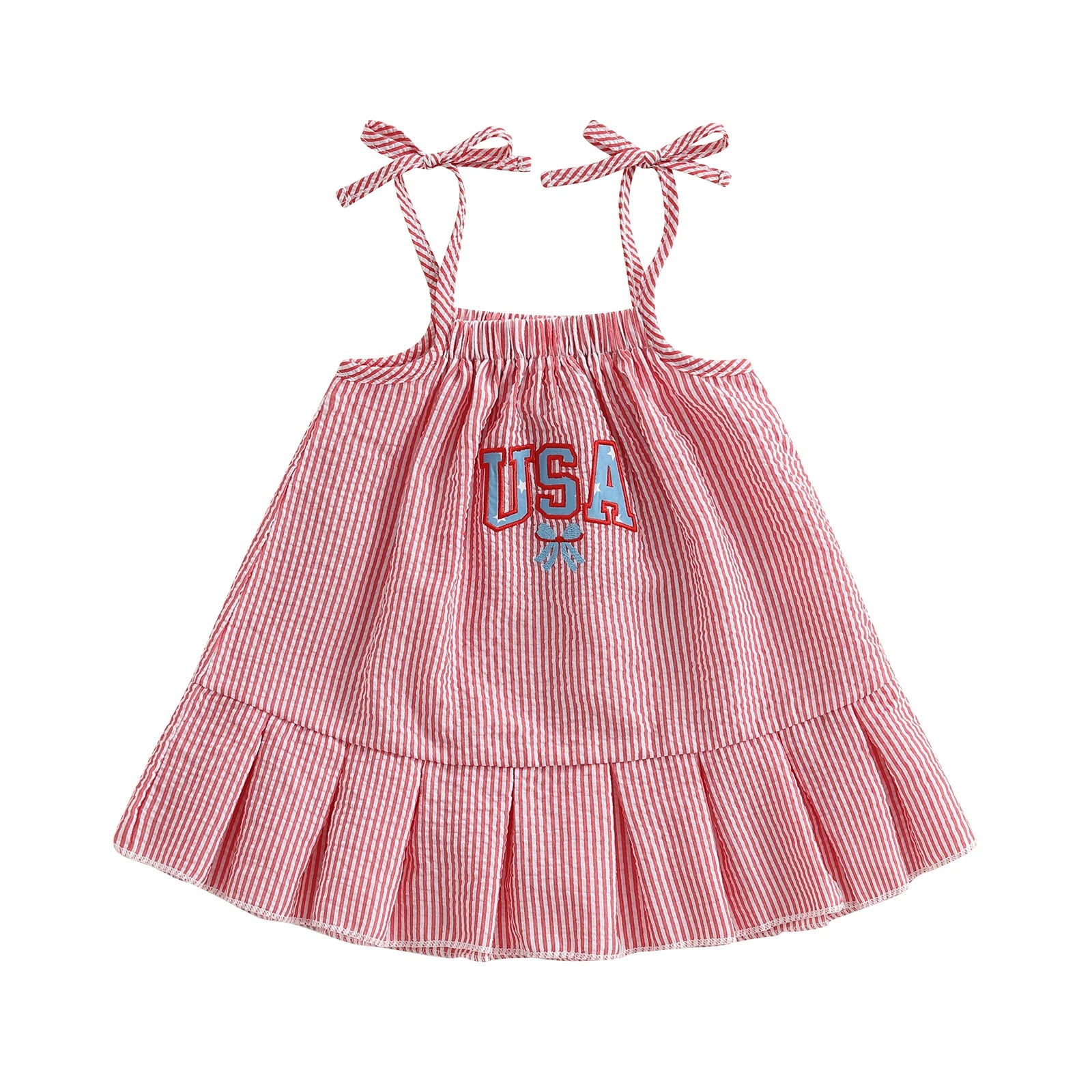 USA Striped Ruffle Dress