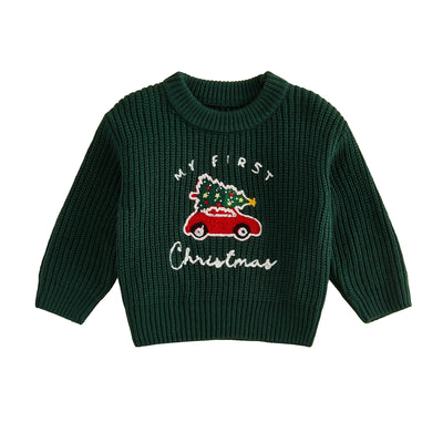 MY FIRST CHRISTMAS Car Knitted Sweater