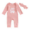 LITTLE SIS Ribbed Jumpsuit with Headband