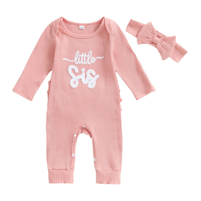 LITTLE SIS Ribbed Jumpsuit with Headband