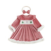 SANTA Velvet Dress with Headband