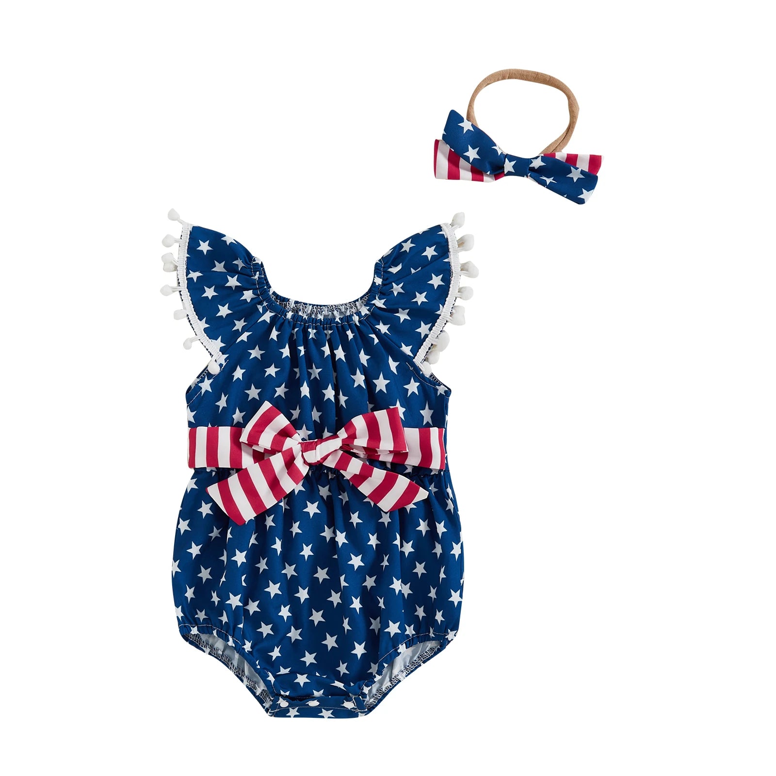 STARS & STRIPES Tassel Romper