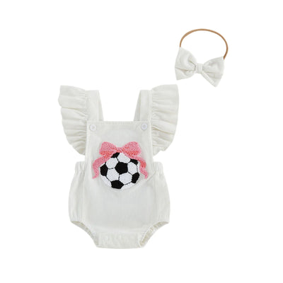 SOCCER Corduroy Ruffle Romper