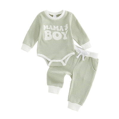 MAMA'S BOY Striped Joggers Outfit