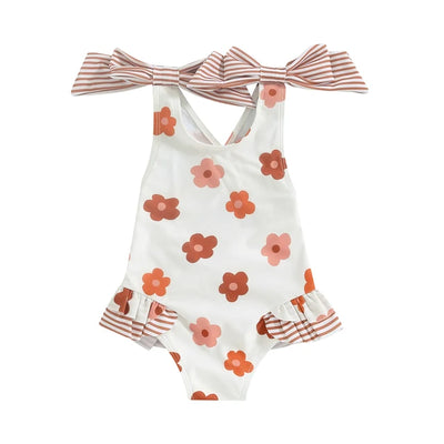 CORALIE Flower Bowtie Swimsuit