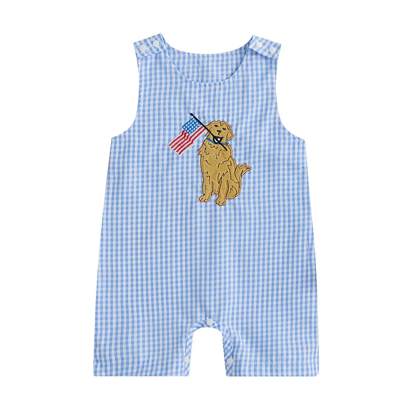 PATRIOTIC PUP Checkered Jumpsuit