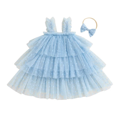 POLKA HEARTS Layered Tulle Dress