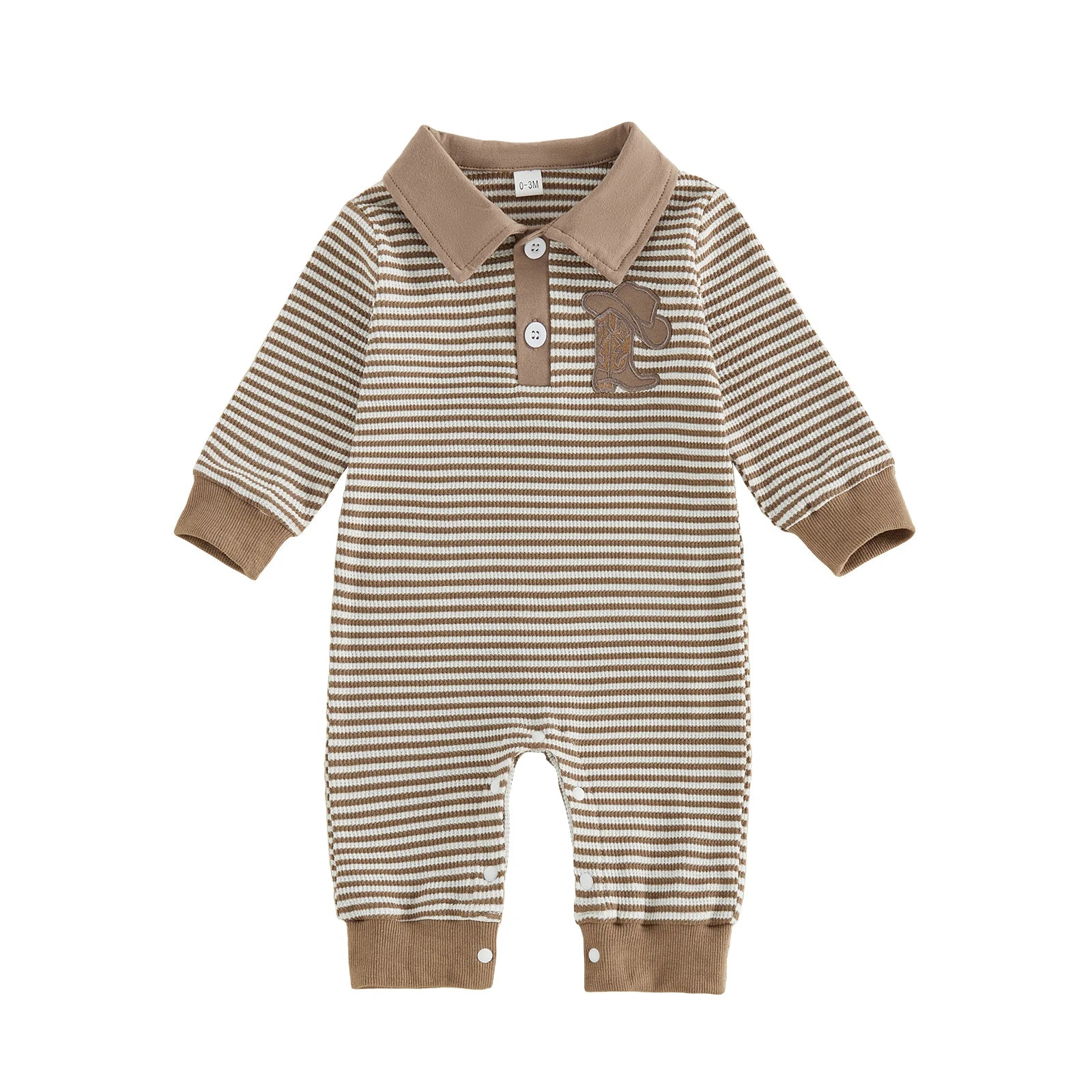 LITTLE MAN Collared Striped Jumpsuit
