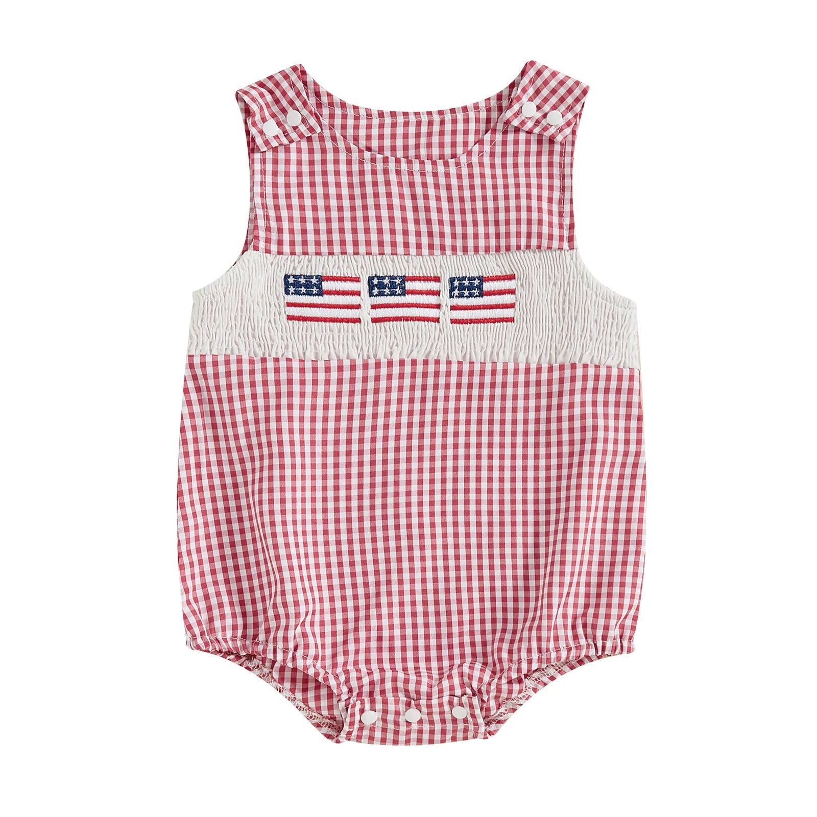USA Checkered Romper