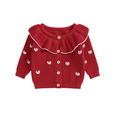 LITTLE HEARTS Collar Cardigan