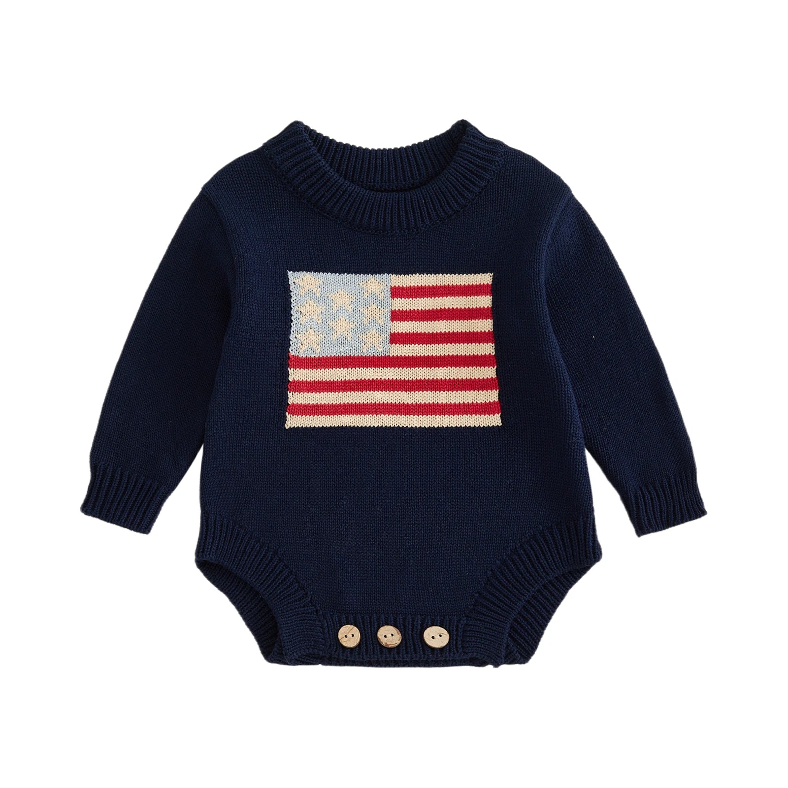 USA FLAG Knitted Romper