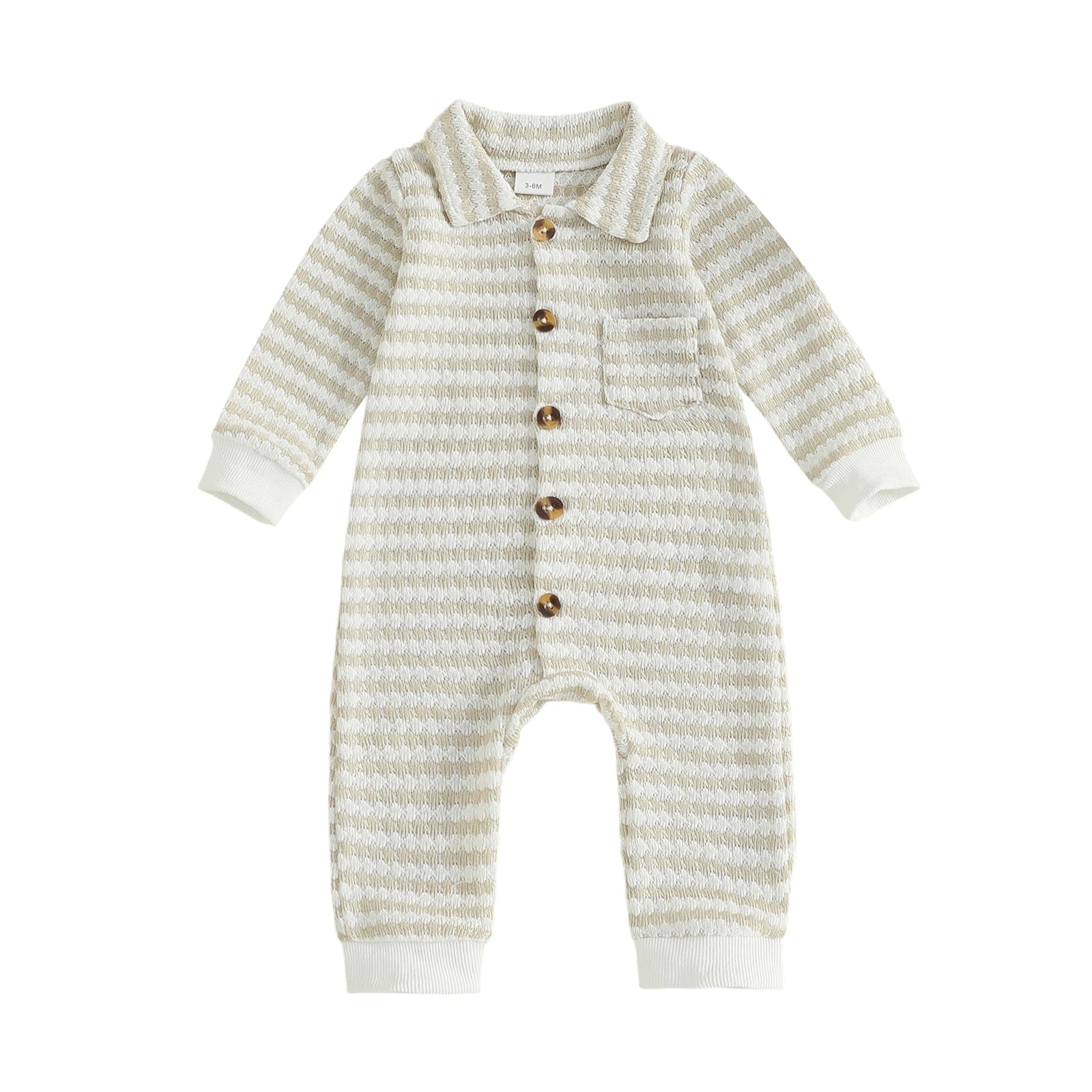 JASPER Striped Collar Jumpsuit