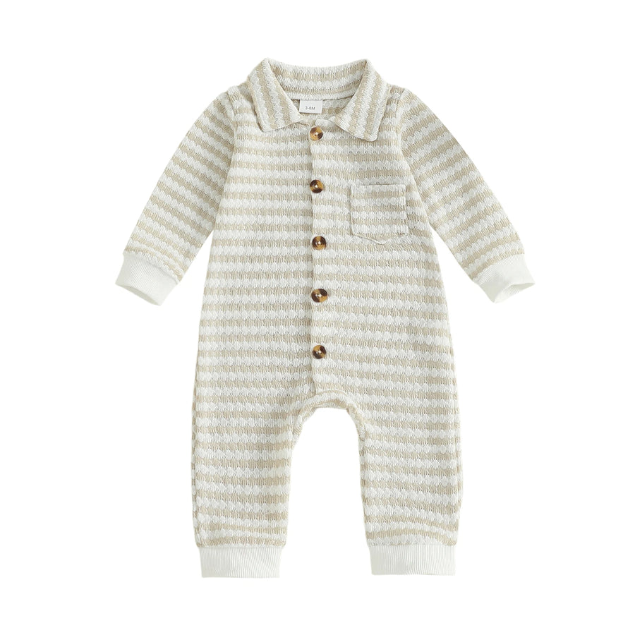 JASPER Striped Collar Jumpsuit