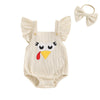 LITTLE TURKEY Waffle Knit Romper