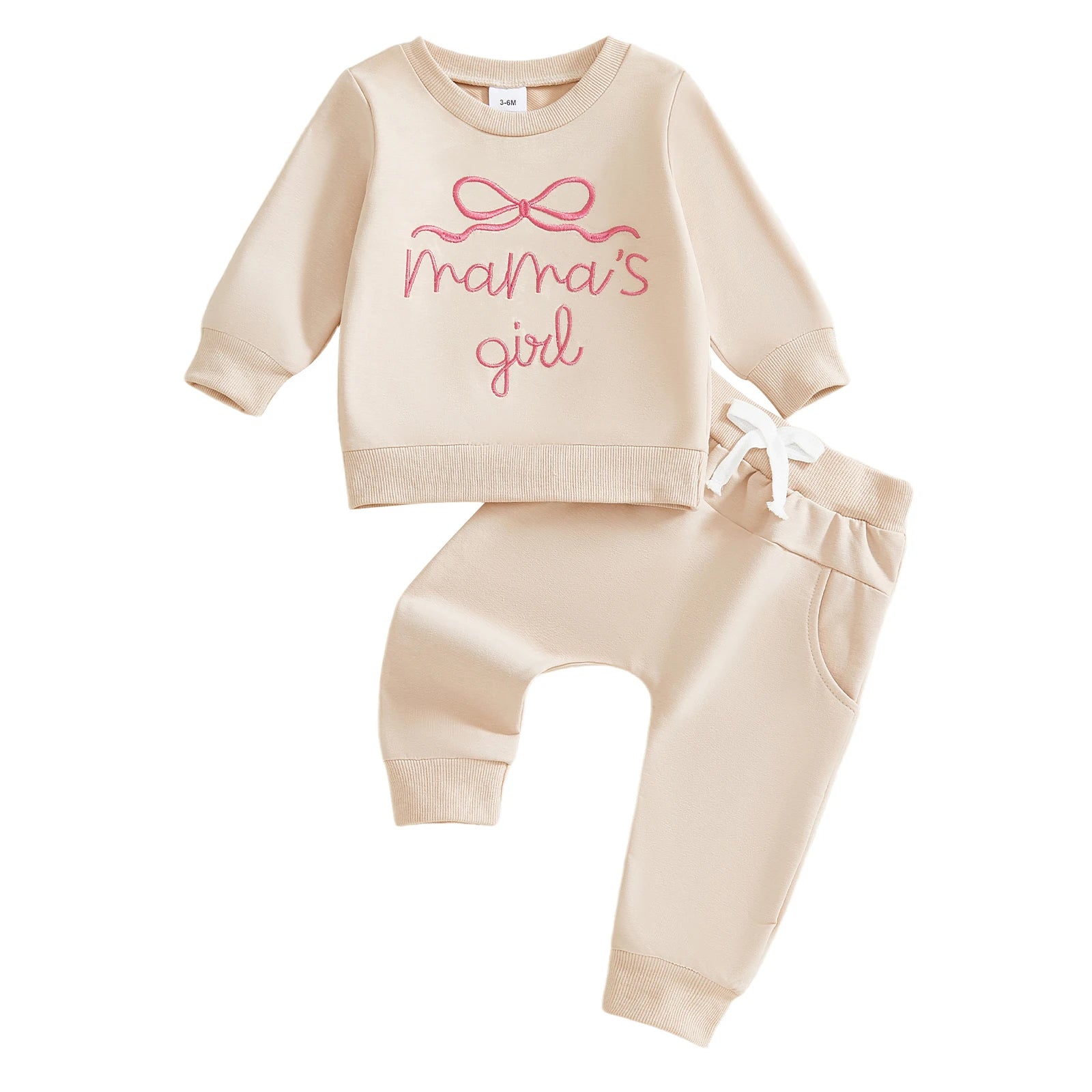 MAMA'S GIRL Creme Joggers Outfit
