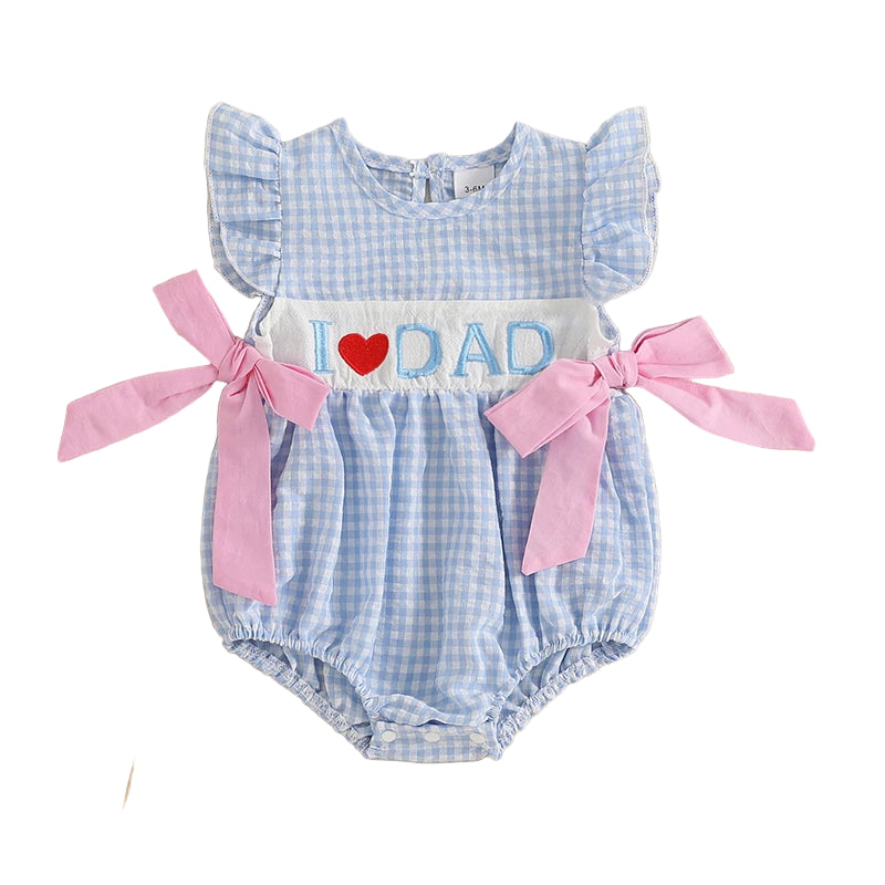 I LOVE MOM/DAD Bowtie Romper