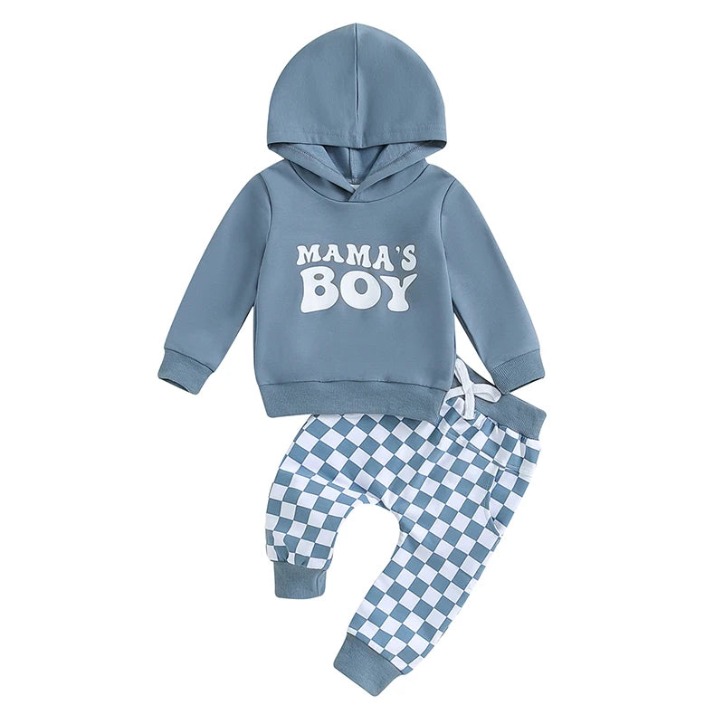 MAMA'S BOY Hooded Checkers Outfit