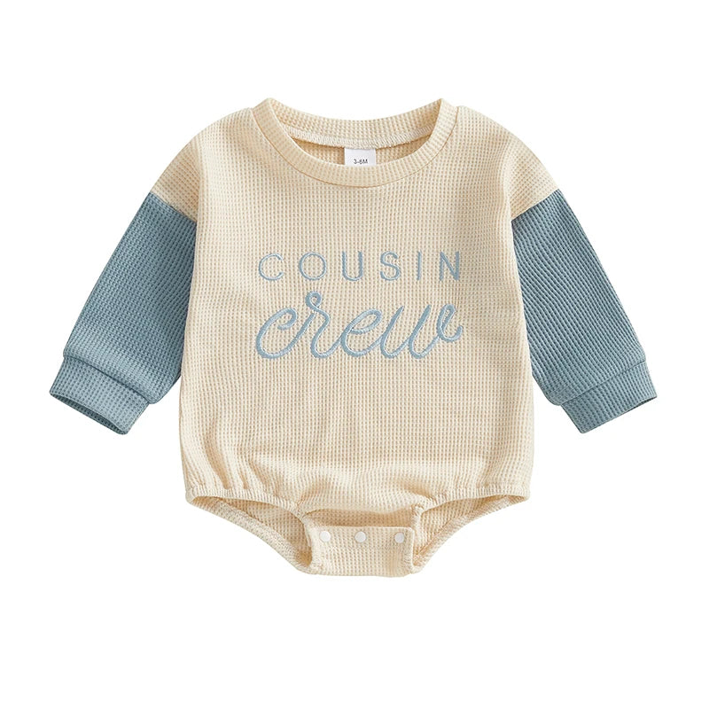 COUSIN CREW Color Block Long-Sleeve Romper