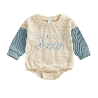 COUSIN CREW Color Block Long-Sleeve Romper