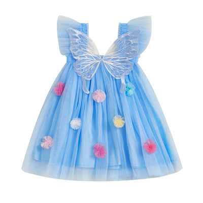 BUTTERFLY Pompom Tulle Dress