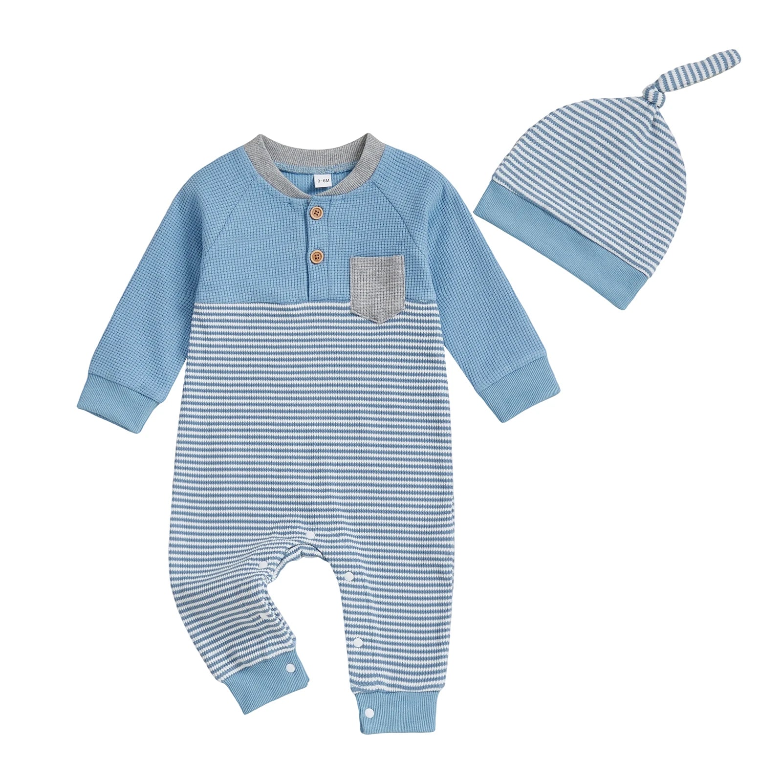 JONAH Striped Jumpsuit with Beanie