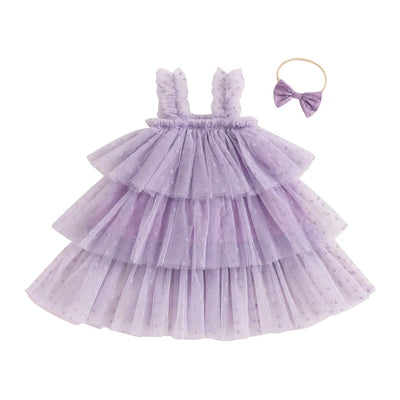 POLKA HEARTS Layered Tulle Dress